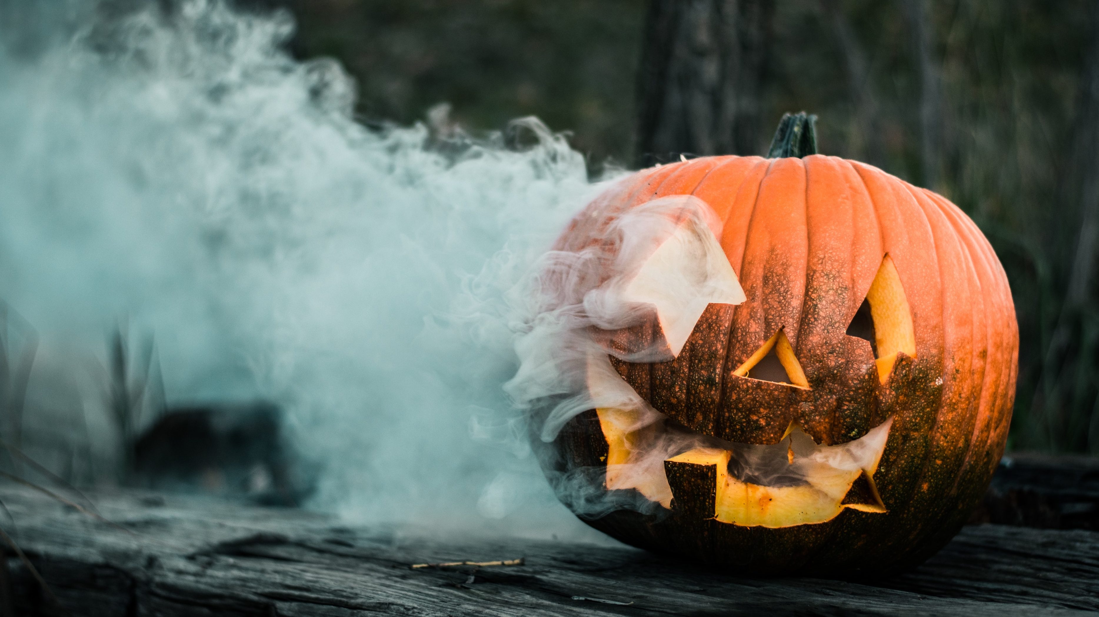 A smoking pumpkin depicting how Halloween became a dangerous holiday