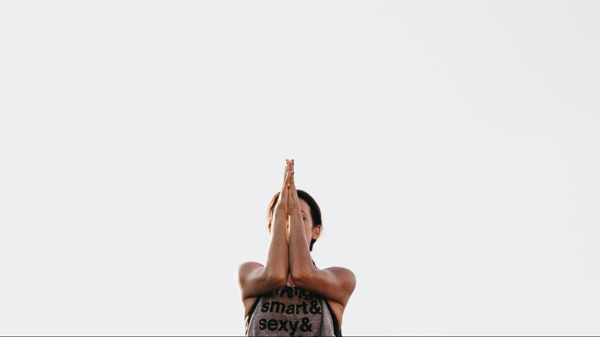 A woman practicing mindfulness meditation