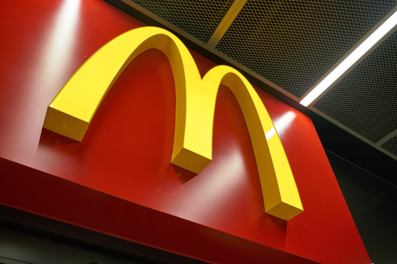 A McDonald's Golden Arches sign.