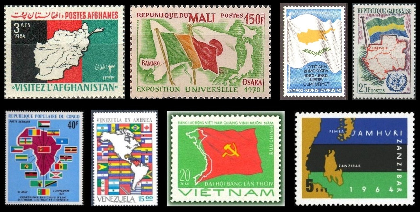 flags stamps