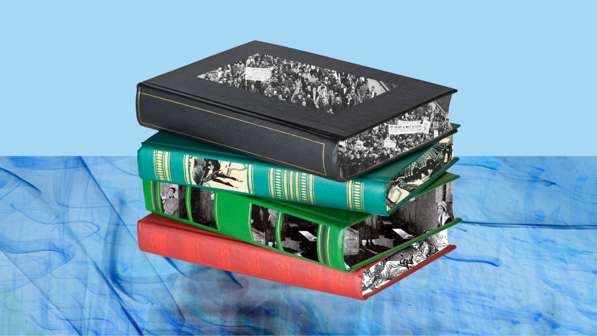 a stack of books sitting on top of each other.