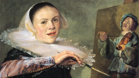 Portrait of a woman painting
