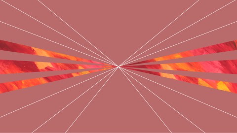 a red and orange abstract background with lines.