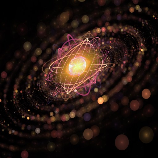 a black background with circles and a star in the center.