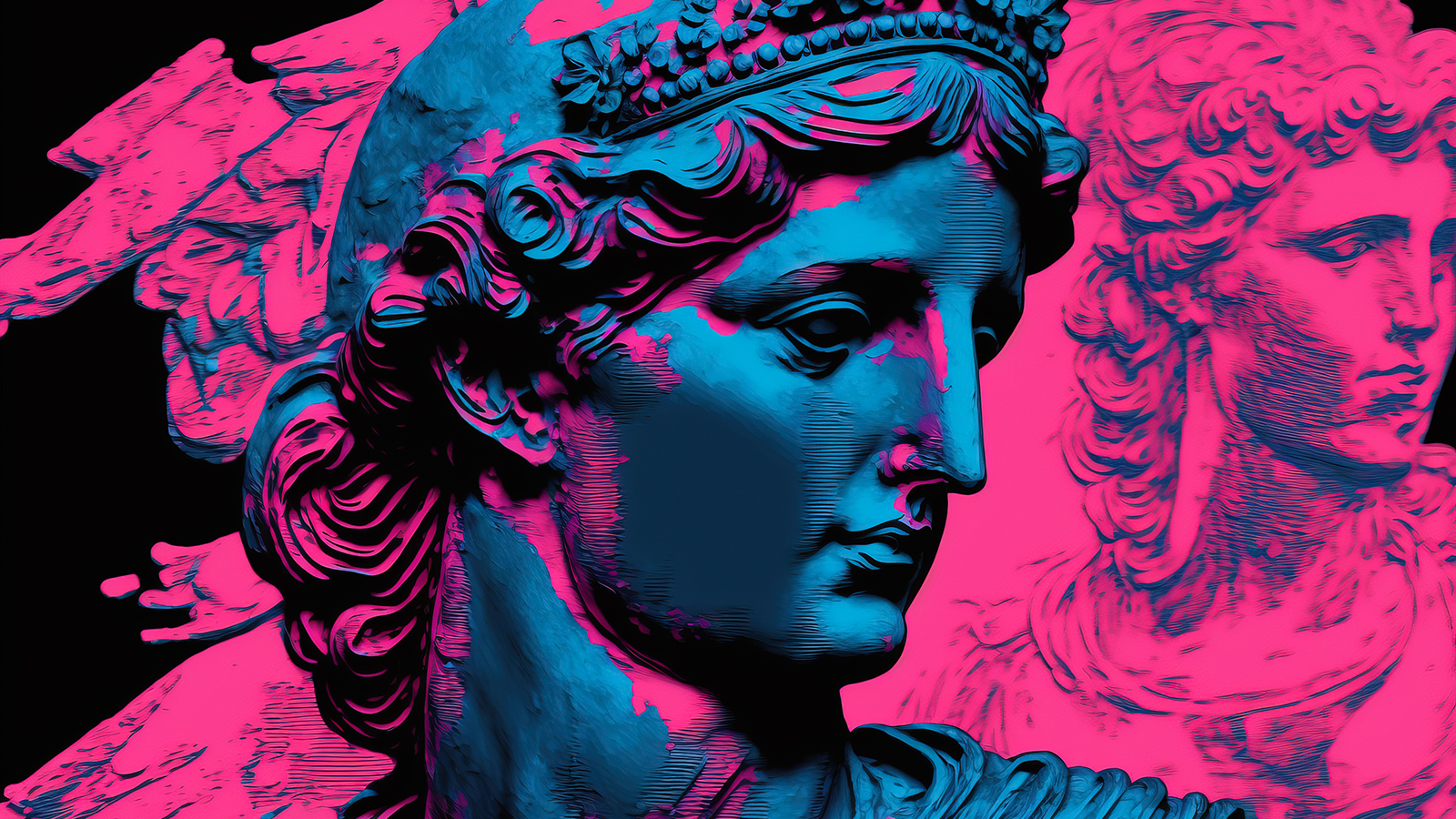a close up of a statue
