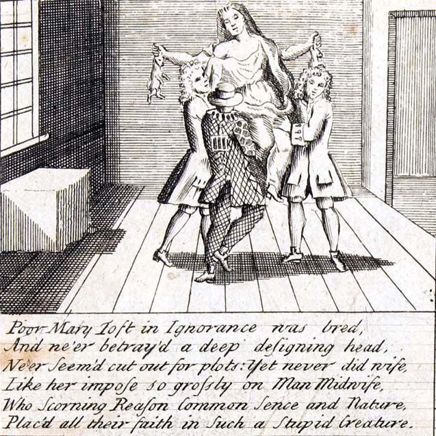 a drawing of a woman dancing with two children.