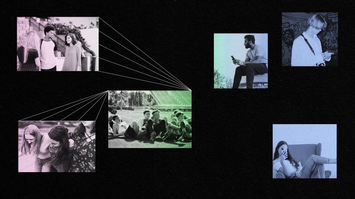 A black t-shirt featuring pictures of friends.