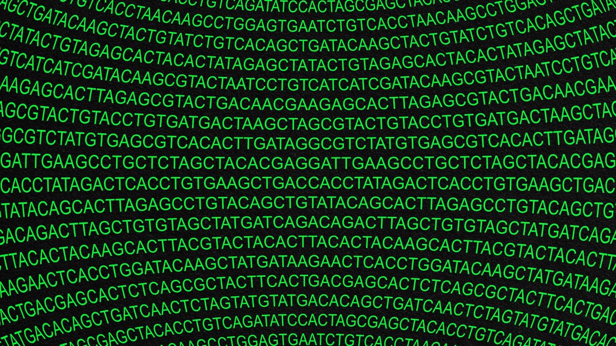 An image of a green DNA replication background.