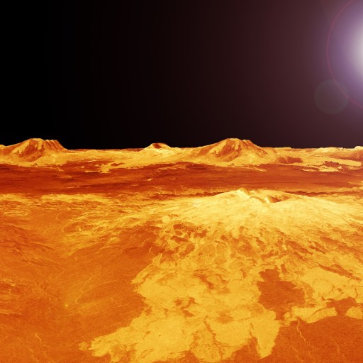 An artist's rendering of the surface of venus.