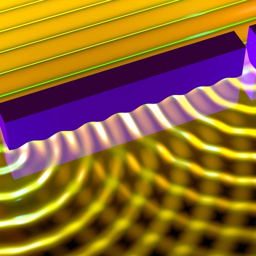 An image of a yellow and purple wave with an unclear origin.