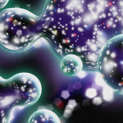 A black and white image of a bunch of spheres, symbolizing the multiverse concept discussed by scientists.