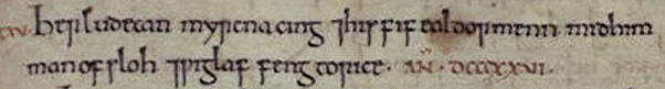 A section of medieval manuscript text in Latin with decorative script.