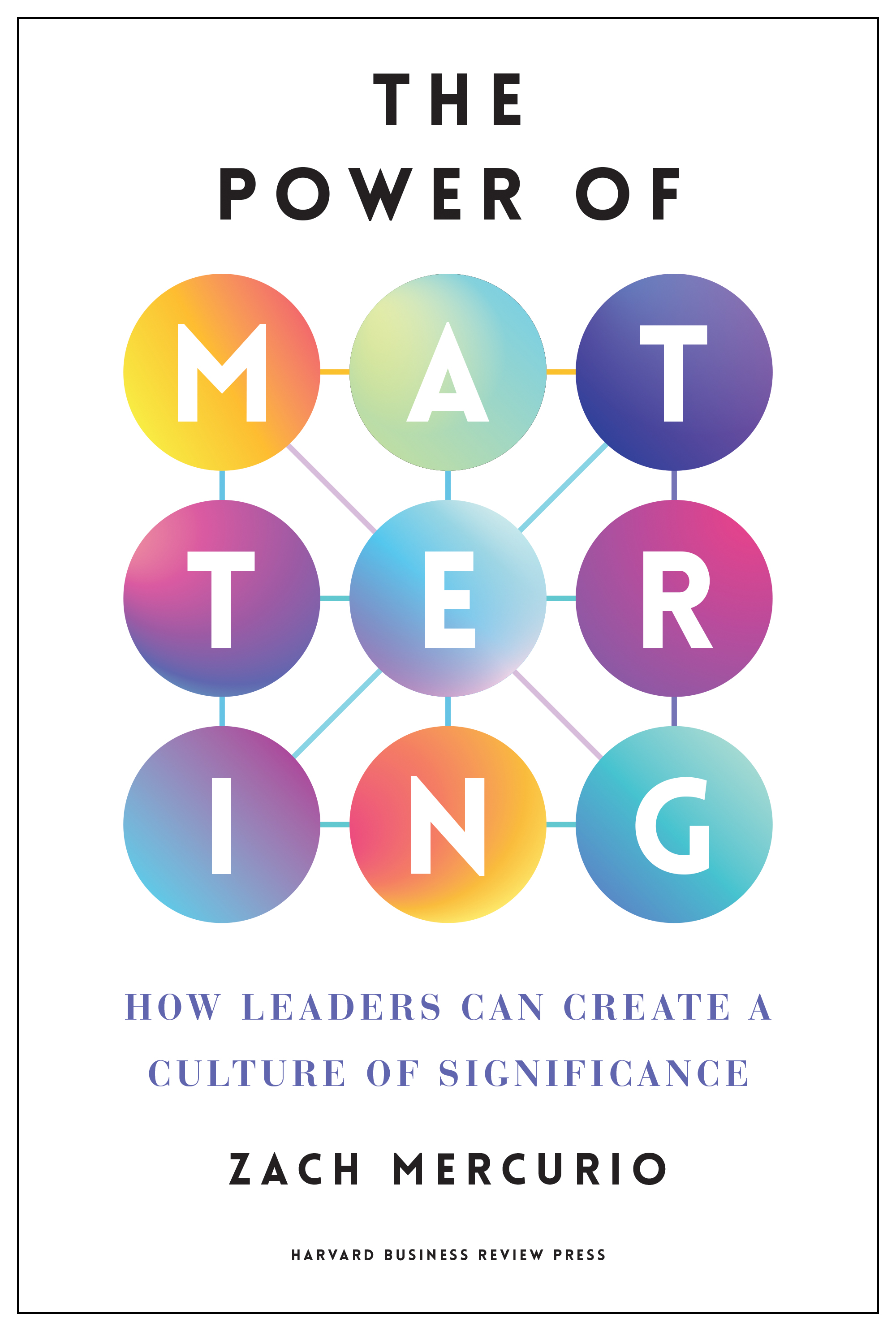 Book cover of "The Power of Mattering" by Zach Mercurio, featuring colorful overlapping circles and the subtitle "How Leaders Can Create a Culture of Significance.