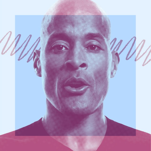 A man with a surprised expression.