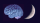 A digital illustration of a human brain next to a crescent moon on a dark background.