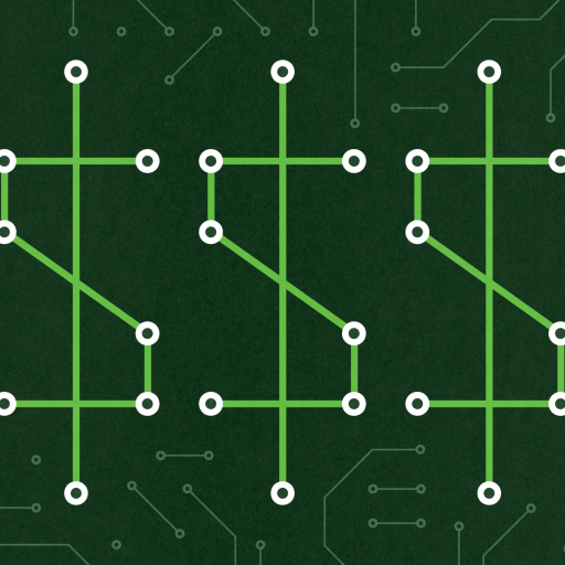 Green circuit board lines form three dollar signs on a dark background with faint circuitry patterns.